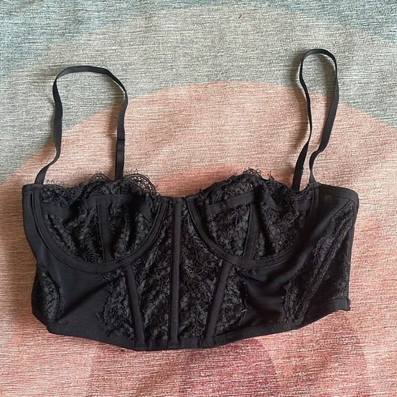 Urban Outfitters Black Corset Bra Top - Picture 1 of 8